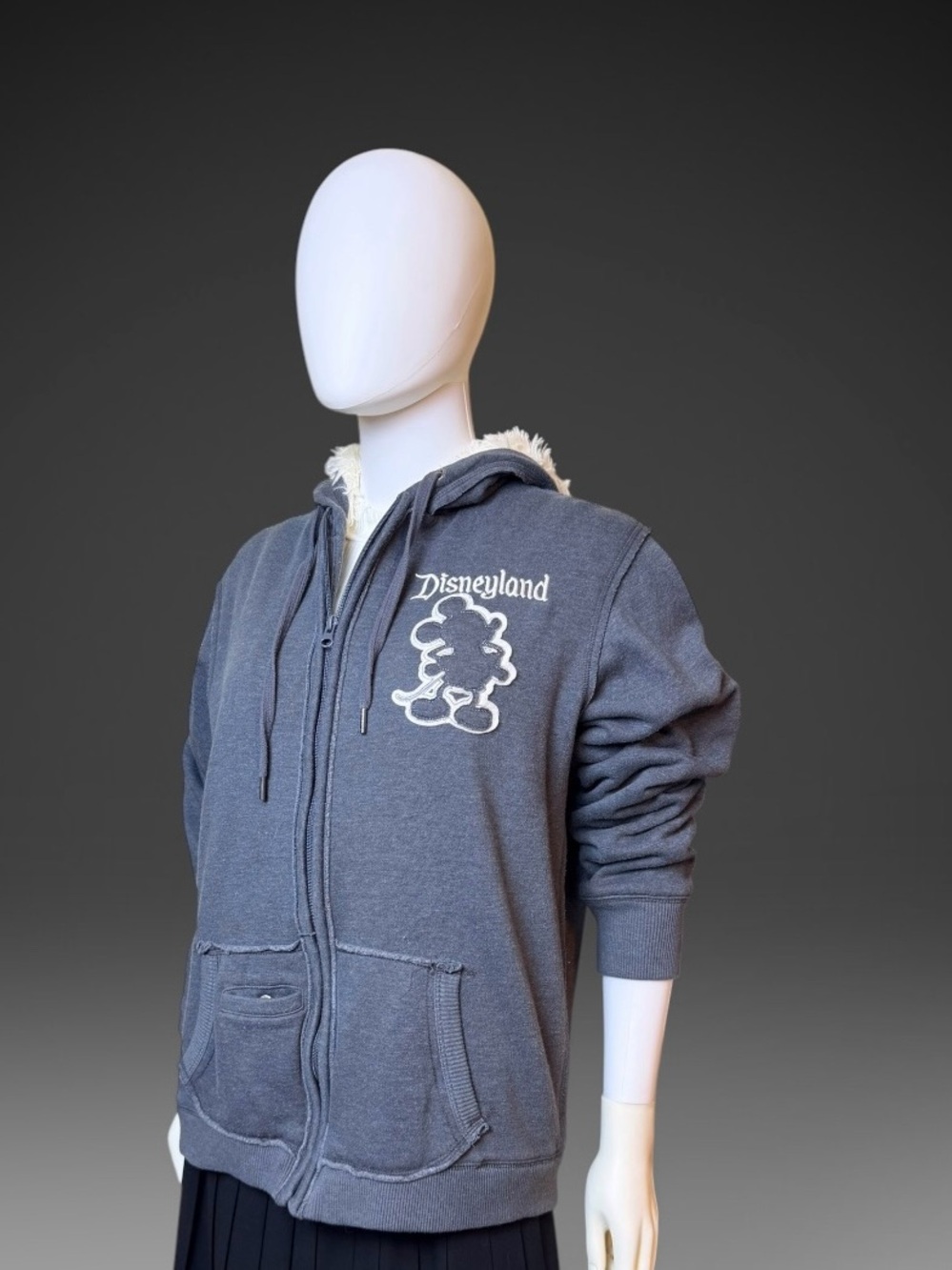 Disneyland - Limited 55th Anniversary Grey Mickey Sherpa Zip Hoodie - XL